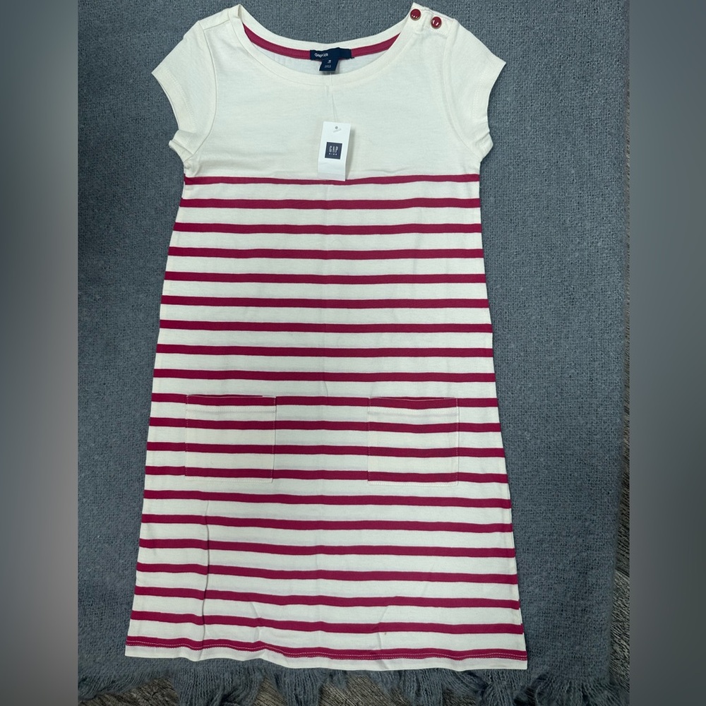 GAP Red and White Sheath Dress Sleeveless Casual
